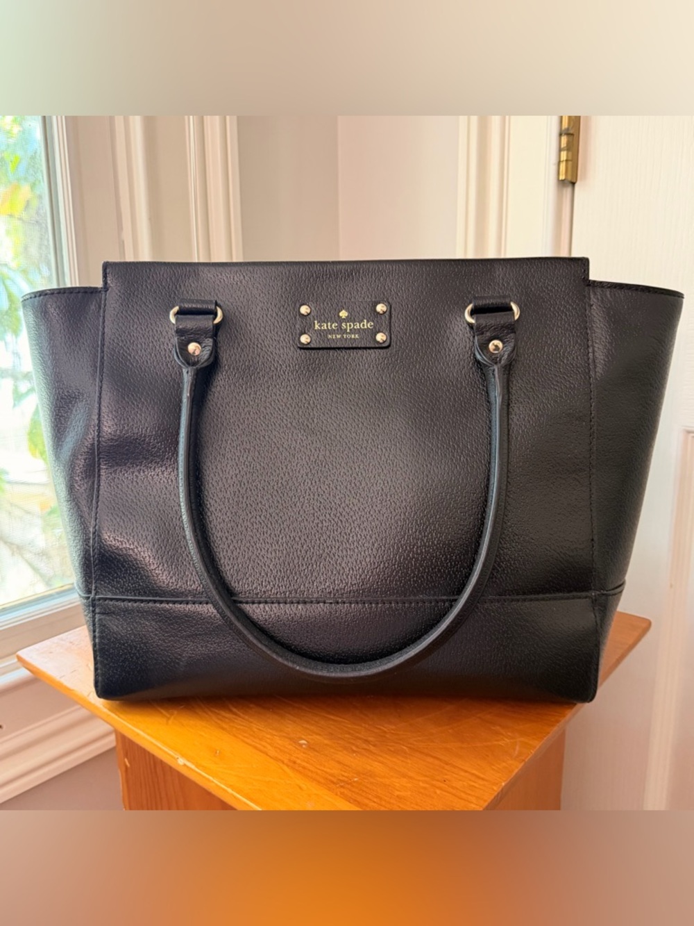 Kate Spade Wellesley Camryn Black Leather Large Tote Bag